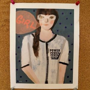 Modern Art Print with Girl Illustration